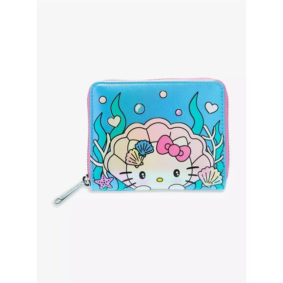 Loungefly Sanrio Hello Kitty Mermaid Metallic Zip Wallet - Picture 2 of 5